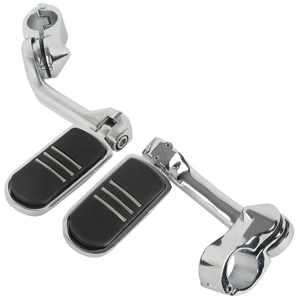 32mm 1.25 Chrome Angled Engine Guard Foot Peg Universal Fit For Streamliner