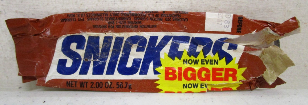 VINTAGE 1980's SNICKERS CANDY BAR WRAPPER EMPTY