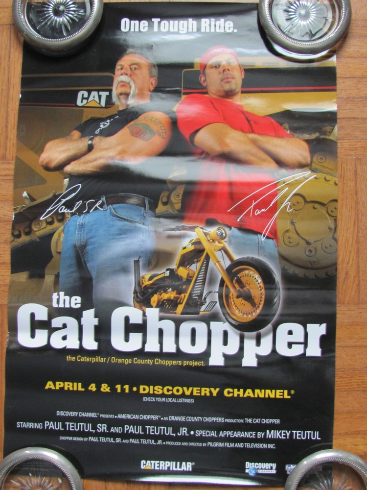 2005 CATERPILLAR CAT CHOPPER MOTORCYCLE DISCOVERY CHANNEL 2 POSTER