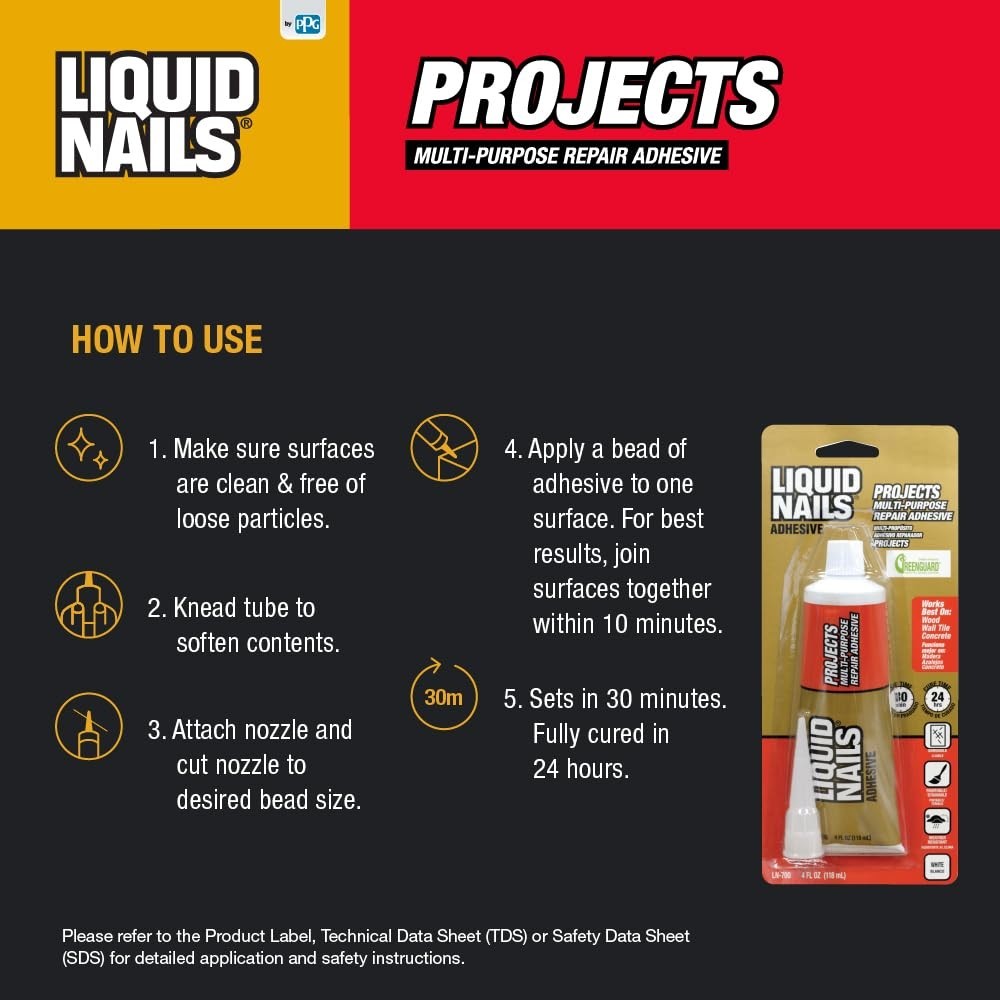 LIQUID NAILS Small Projects 4 -fl oz All purpose Paste Multipurpose Adhesive