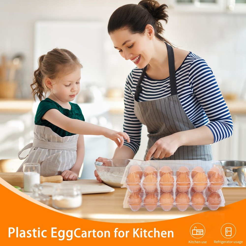GRRONZEE 120 Pack Egg Cartons Cheap Bulk 12 Count Medium, Clear