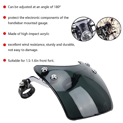 Motorcycle Windshield Headlight Fairing 180° Adjustable Wind Deflector for