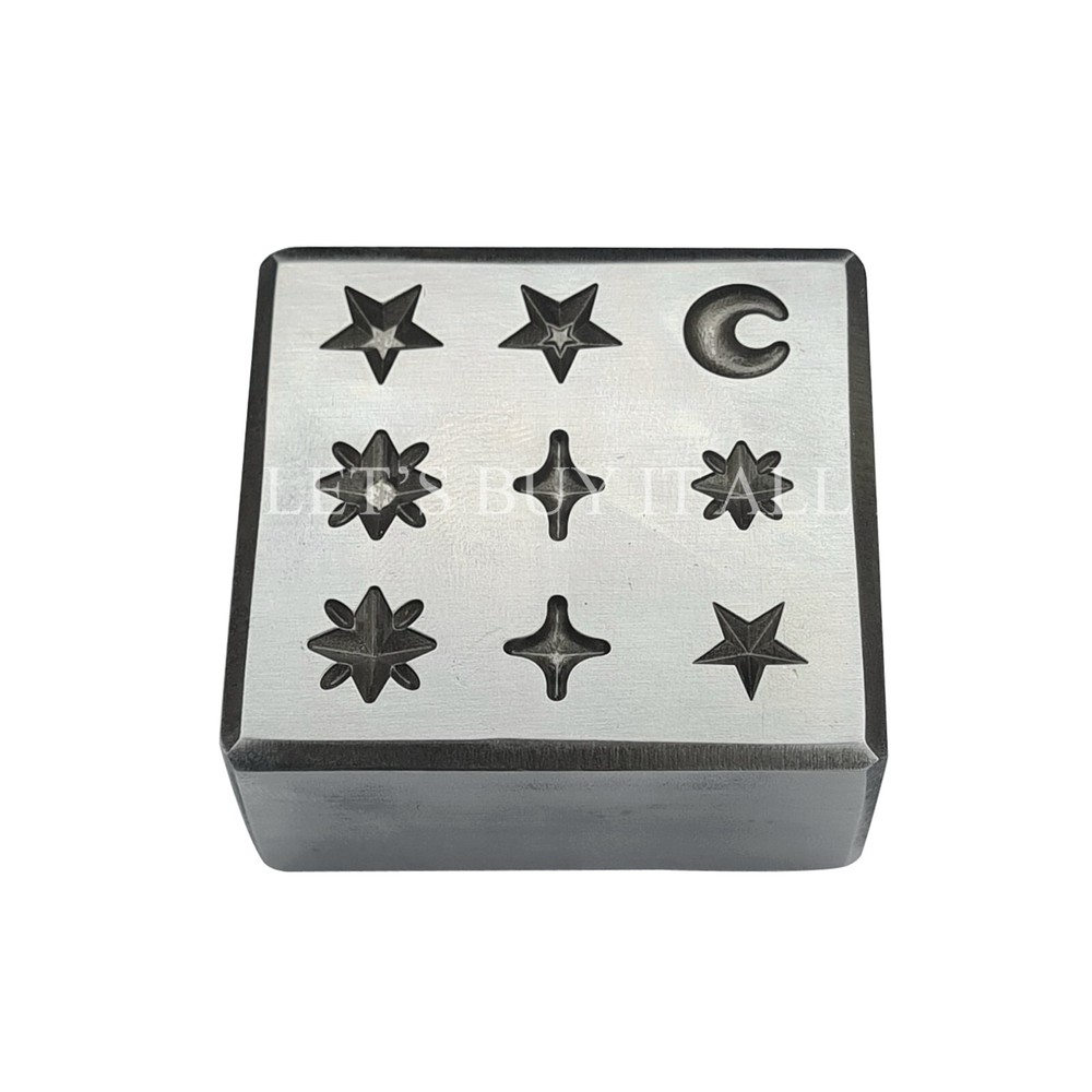 9 Designs Celestial Shapes Impression Die Shot Plate | Silversmith Tools