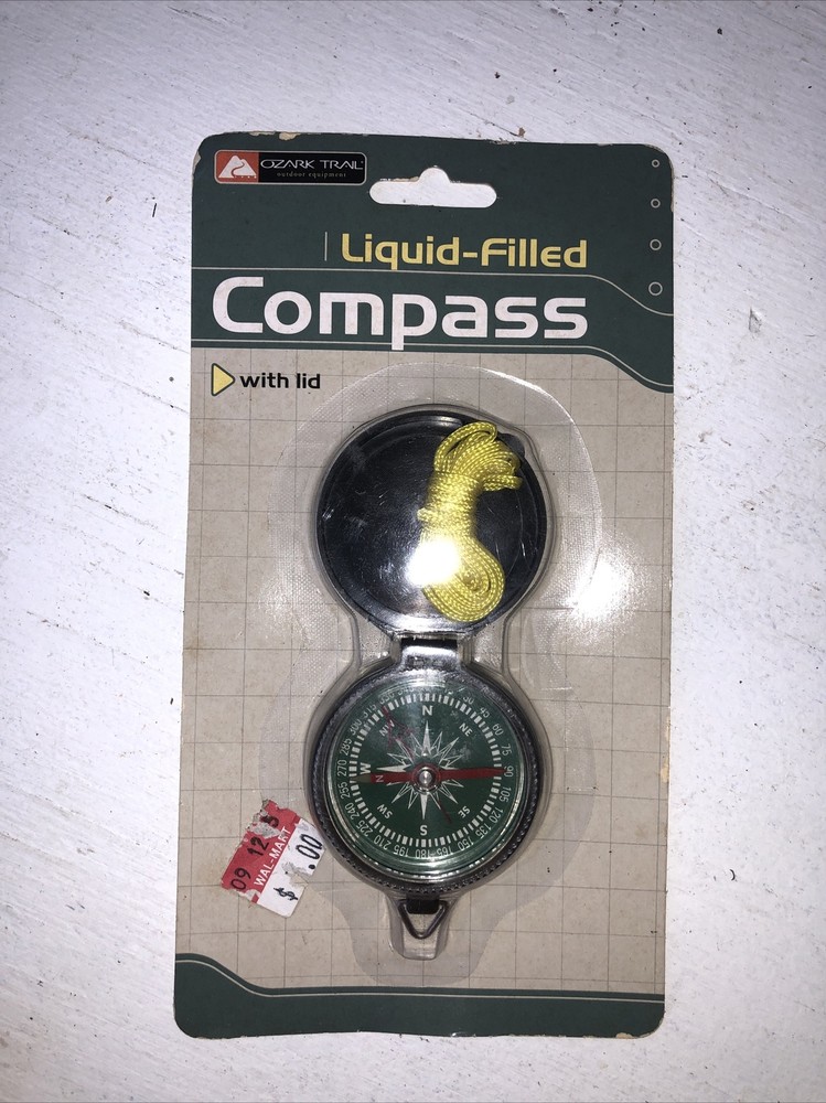 Ozark Trail Lensatic Compass Liquid Filled Easy to Read open box