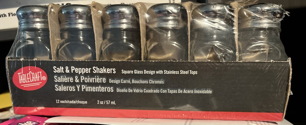 Tablecraft - C154-12 - 2 oz Square Shaker with Mushroom Top