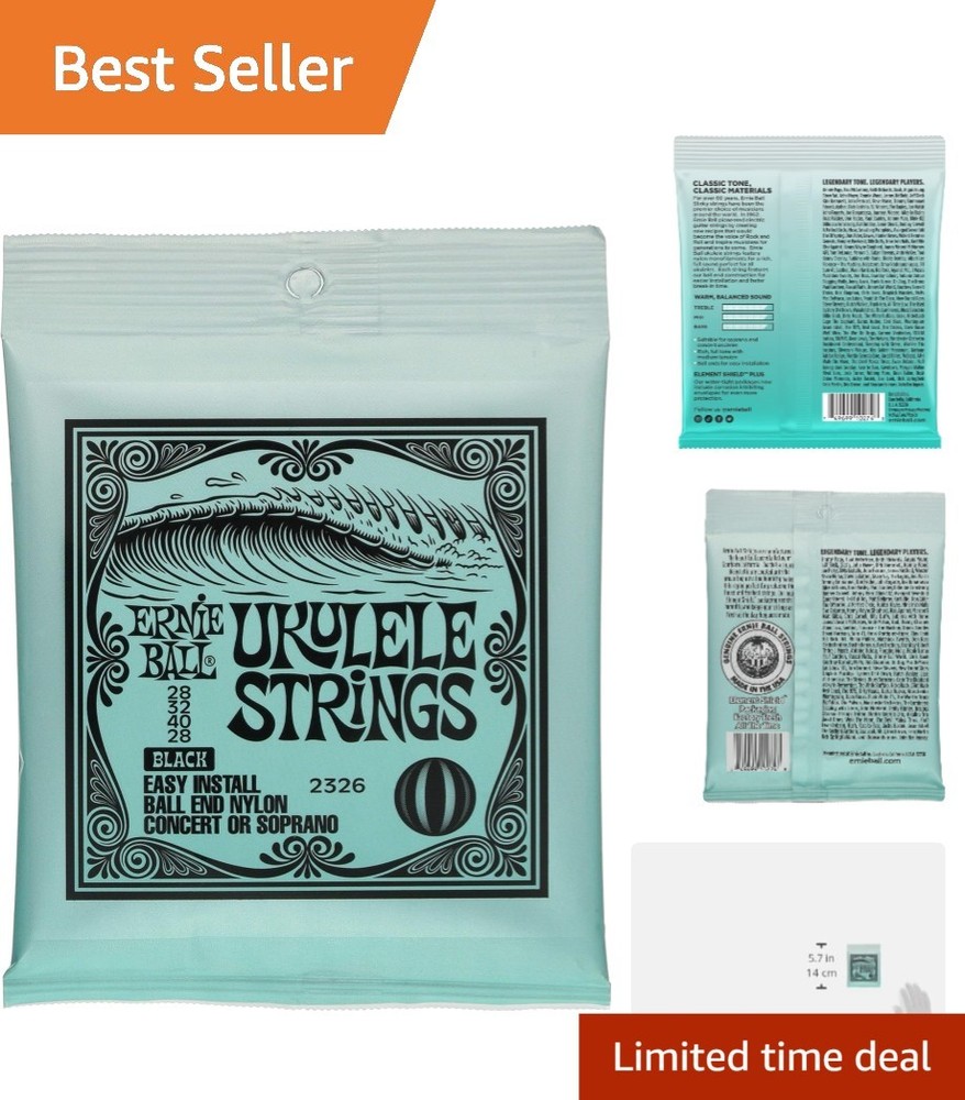 Black Nylon Ukulele Strings for Concert and Soprano ukes