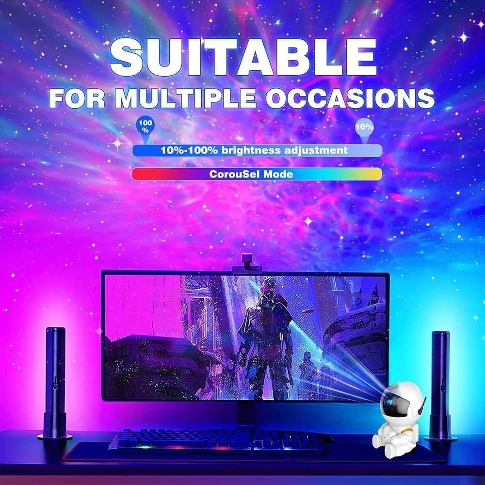 Astronaut Star Projector, Star Projector Galaxy Light for Kids, 8 Modes Remote..