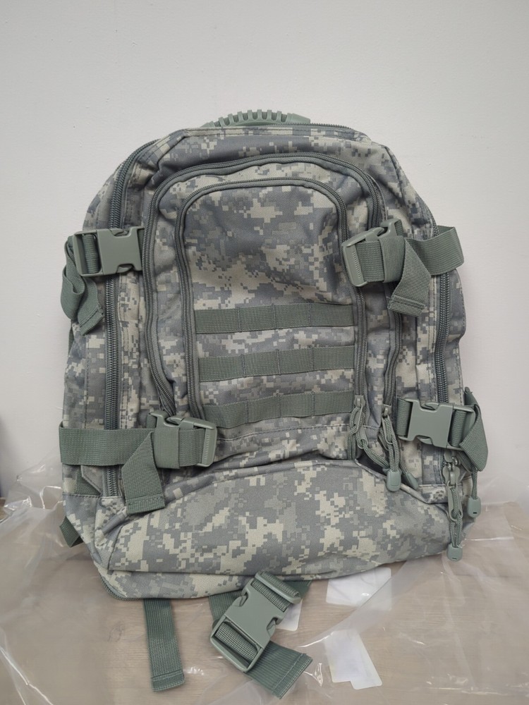 Adjustable molle assault Bookbag / Pack. Green Digital Camo, New No Tags.