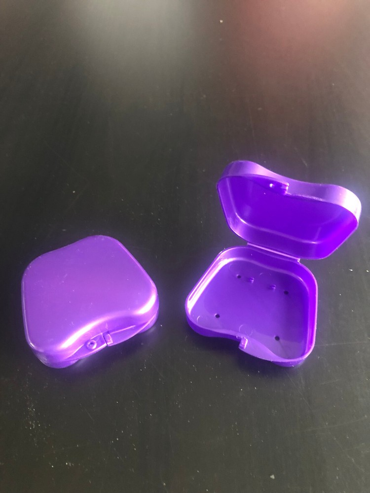 2X PLACKERS STANDARD Orthodontic Retainer Storage Case Box Mouthguard Container