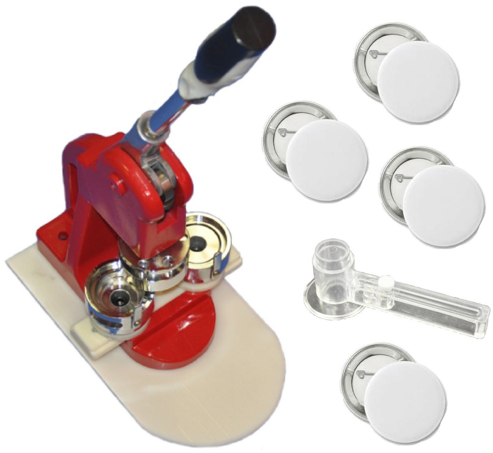 Button Maker Press Badge Machine 3" 75mm Circle Cutter 100 Blank Button Supplies