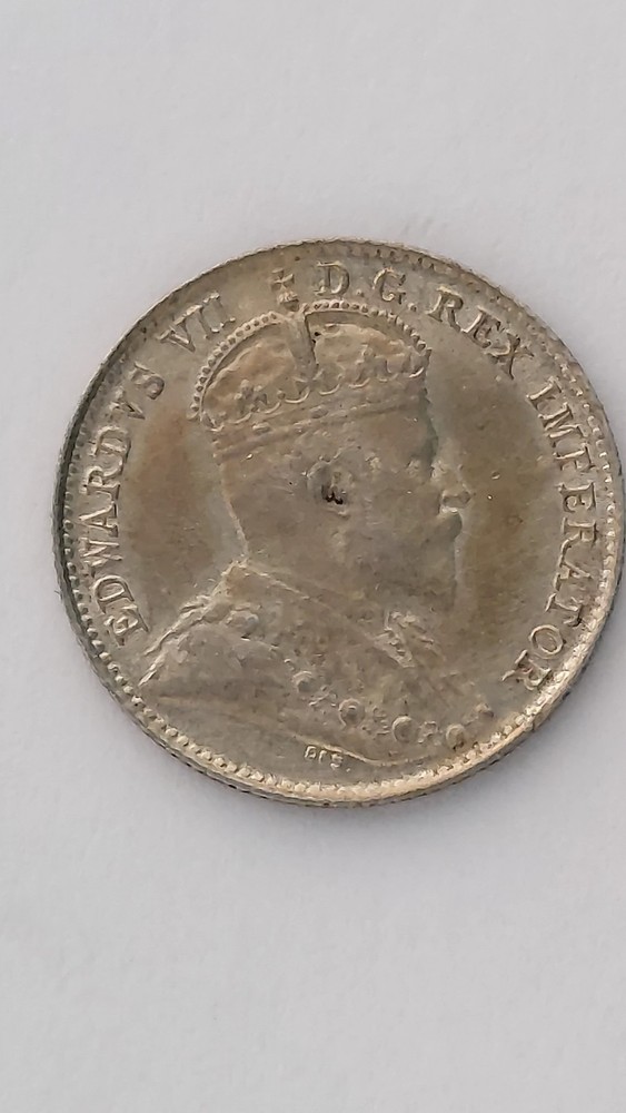 1907 Canada 5 Cent Silver,.925 Silver (#3)