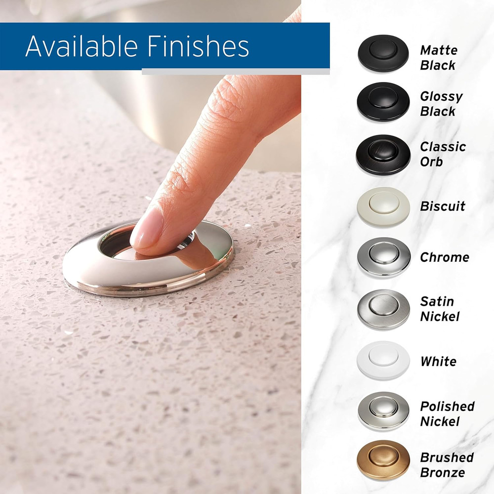 STC-MTBLK Push Sinktop Switch Button, Matte Black