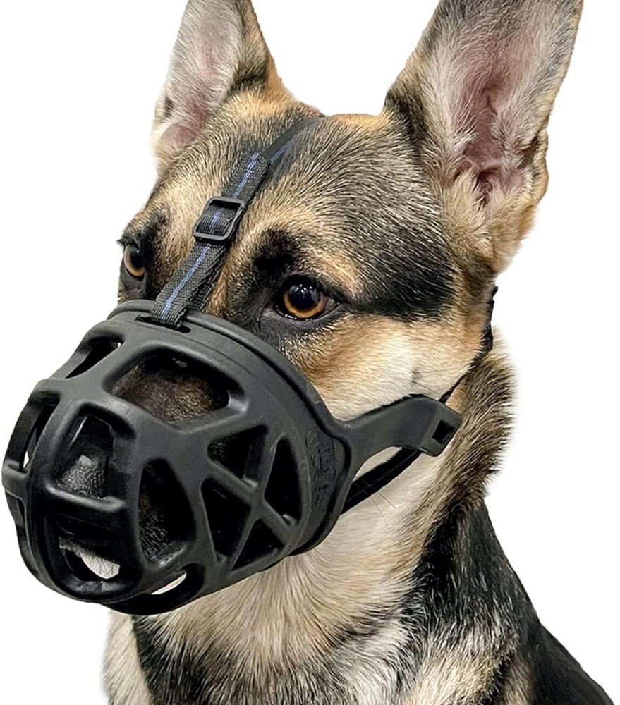 BARKLESS Dog Muzzle, Basket Muzzle for Biting, Chewing and Scavenging Size M