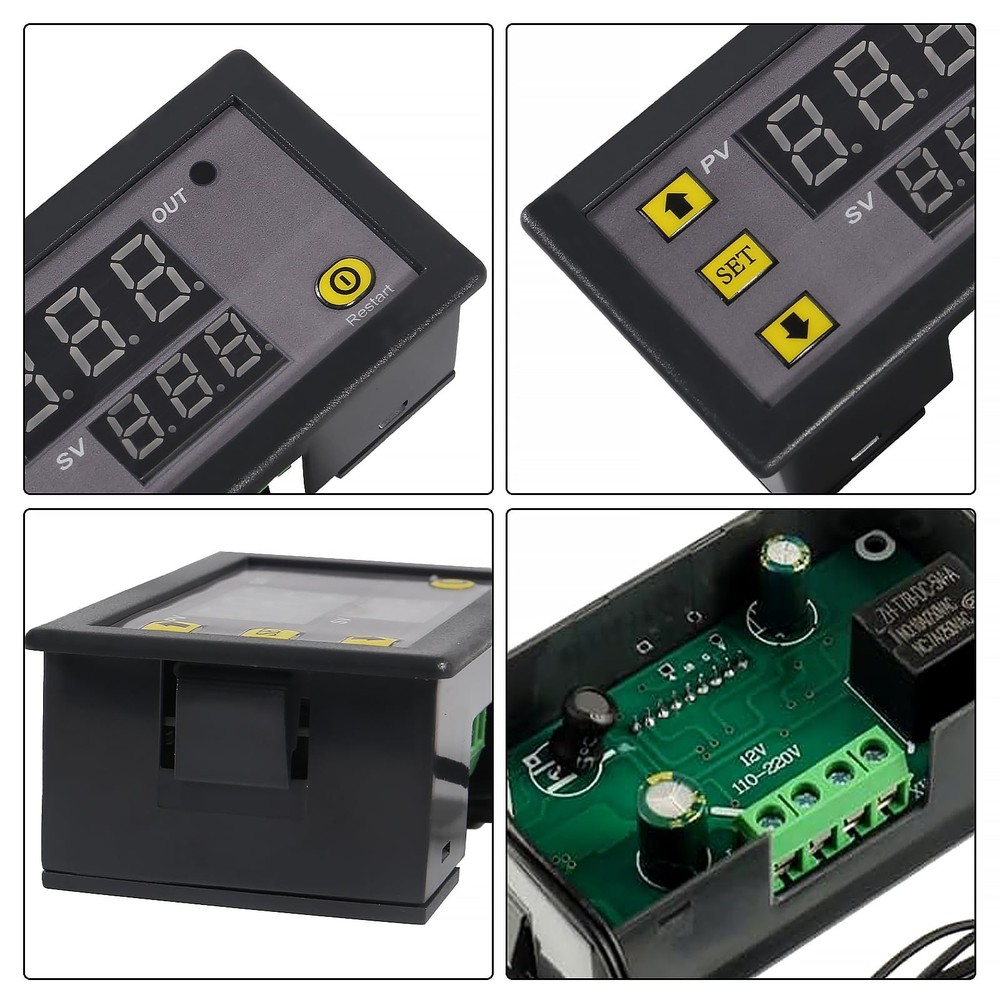 2pcs Digital Temperature Controller W3230 Digital LED Thermostat Switch with ...