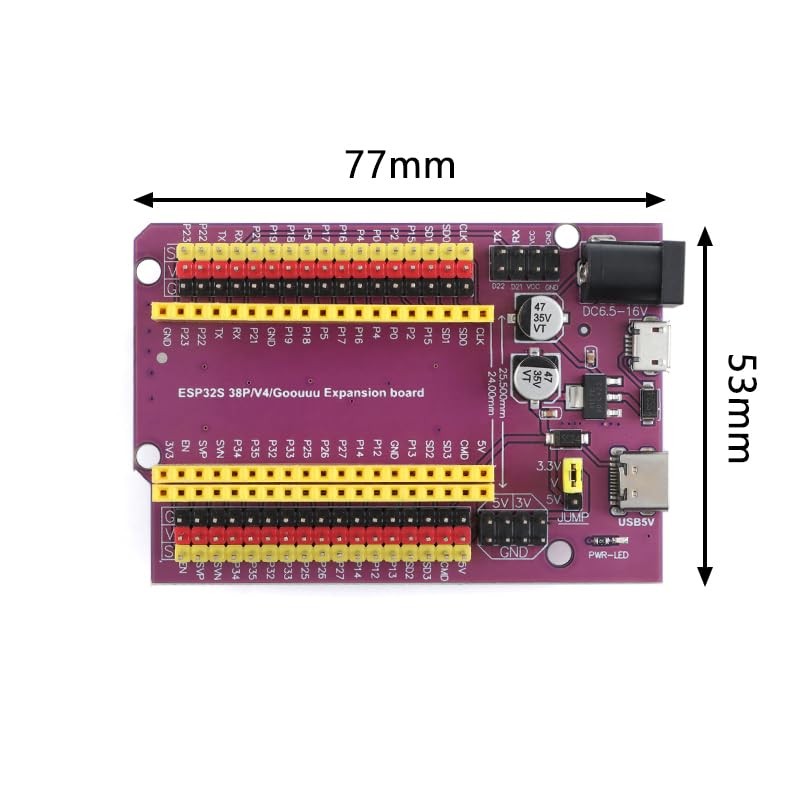 2pcs ESP32-38Pin Expansion Board Module, 38-Pin Interface, Wide Compatibility...