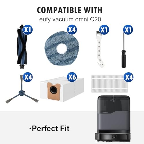 21 Pcs Accessories Kit Compatible with eufy Vacuum eufy robovac c20 accessory