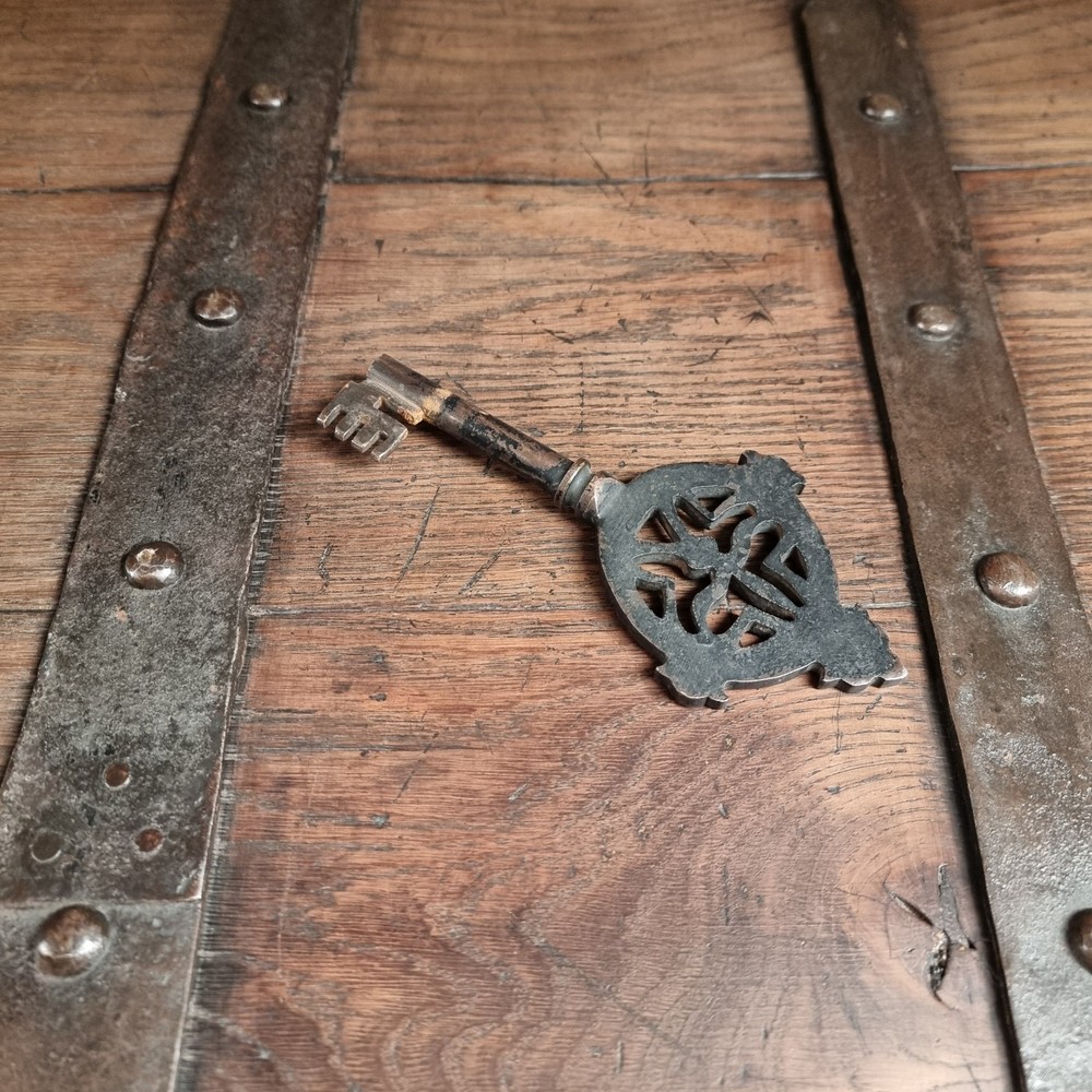 A 16th Century Iron Bound Coffer.
