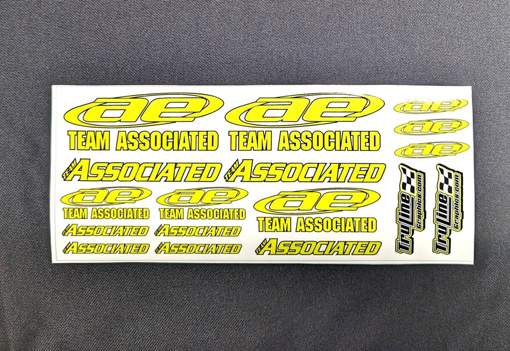 TEAM ASSOCIATED R/C STICKER SHEET - YELLOW