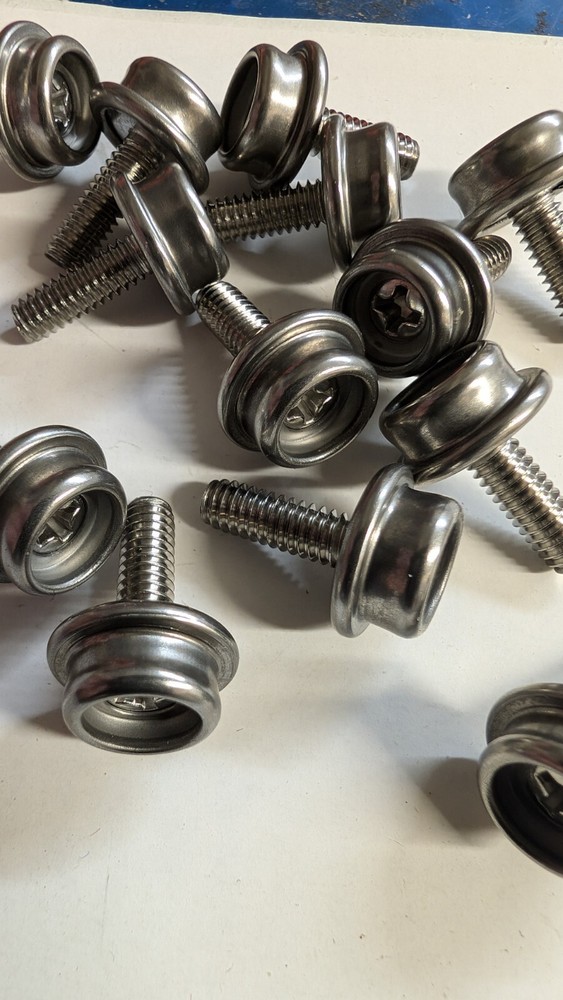 10 SNAP STUD TONNEAU, CONVERTIBLE,BOOT  1/2" STAINLESS MACHINE SCREW 8-32 THREAD