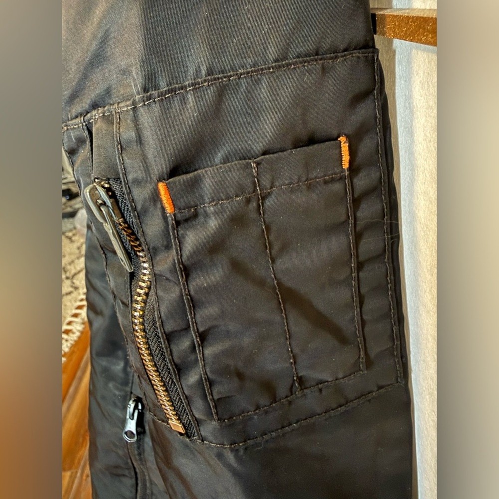 BLEND Bomber Jacket – Black & Orange – Men’s Size L