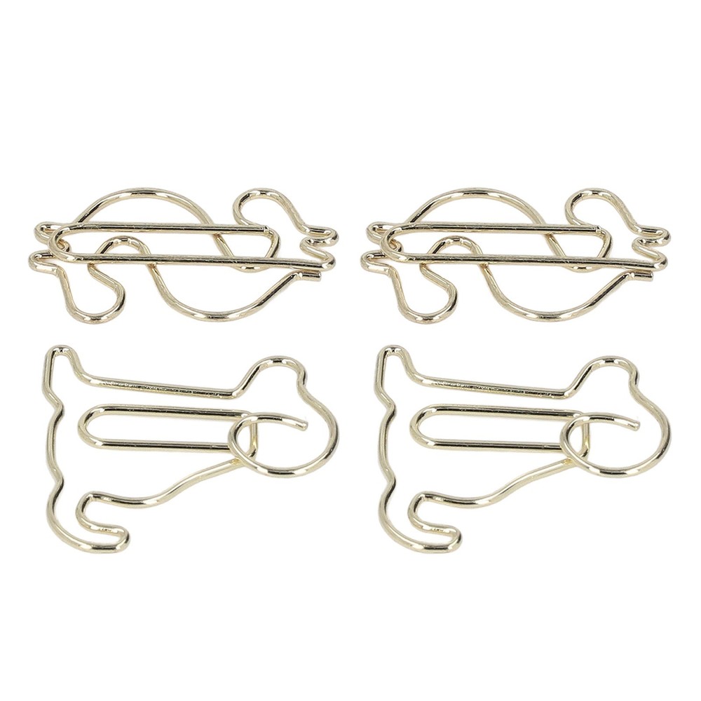100Pcs Paper Clips Gold Unique Shape Electroplating Process Lightweight Portable