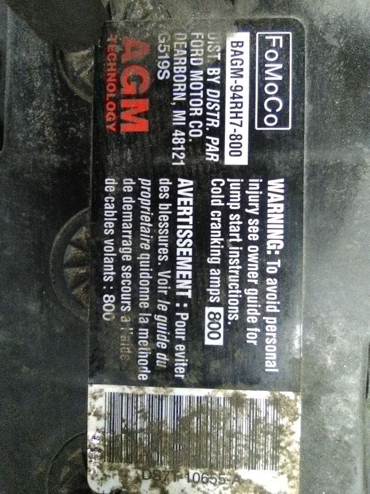 20 Lincoln Nautilus Battery Top Post, 800CCA