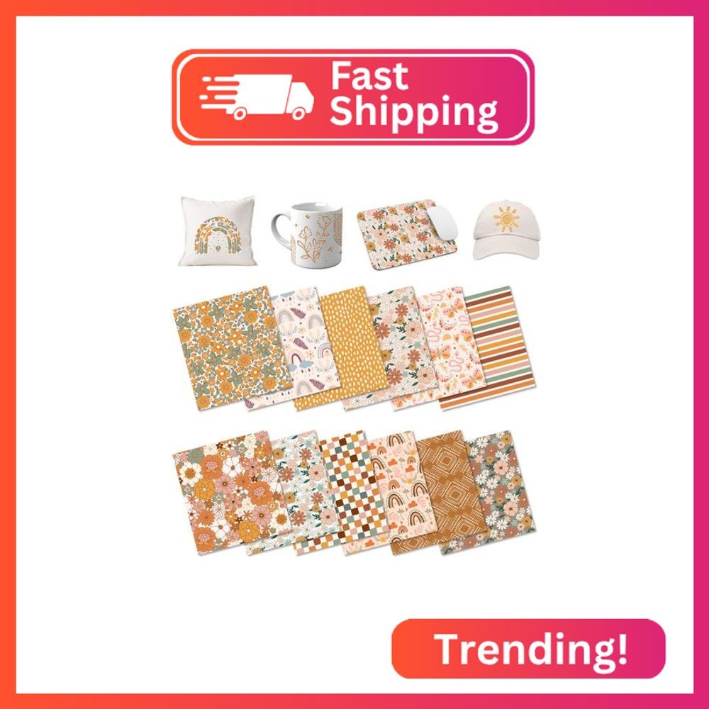 HTVSTD Rainbow Sublimation Transfer Ink Sheets - 12 Sheets 12"x10" Boho Sublimat