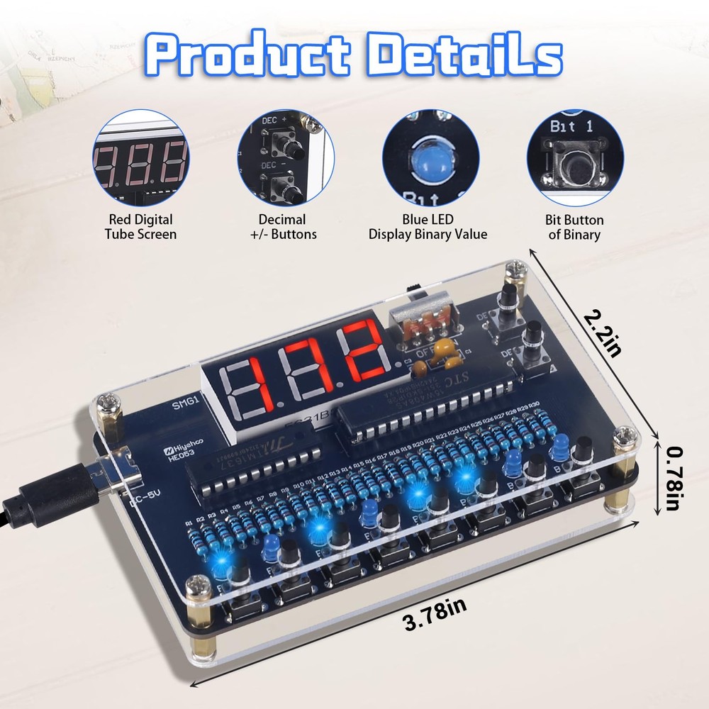 DIY Soldering Project Kit, Binary to Decimal Conversion Practice...