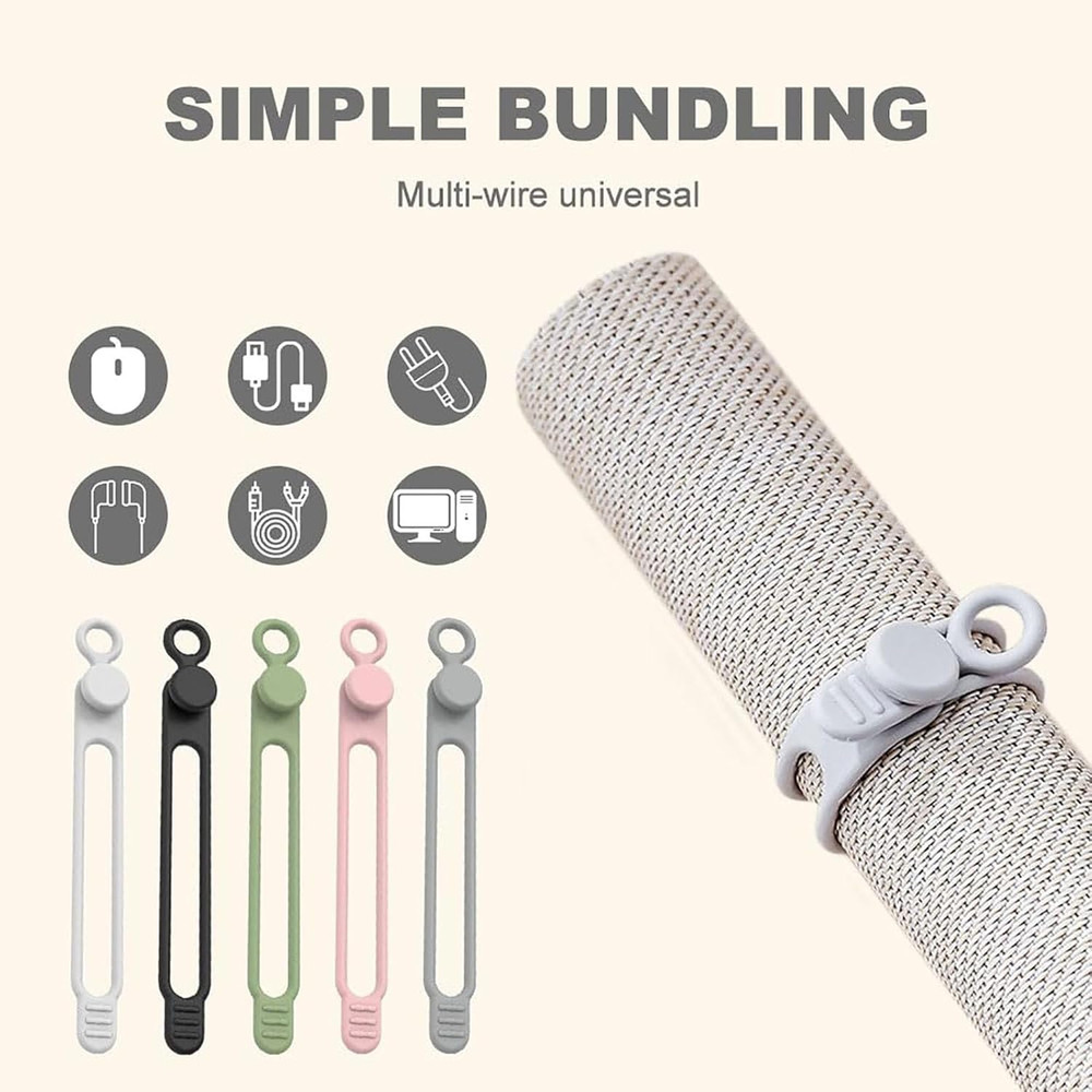 Data Cable Organizer, 2026 Upgrade Silicone Headphone Organizer, Silicone Cable