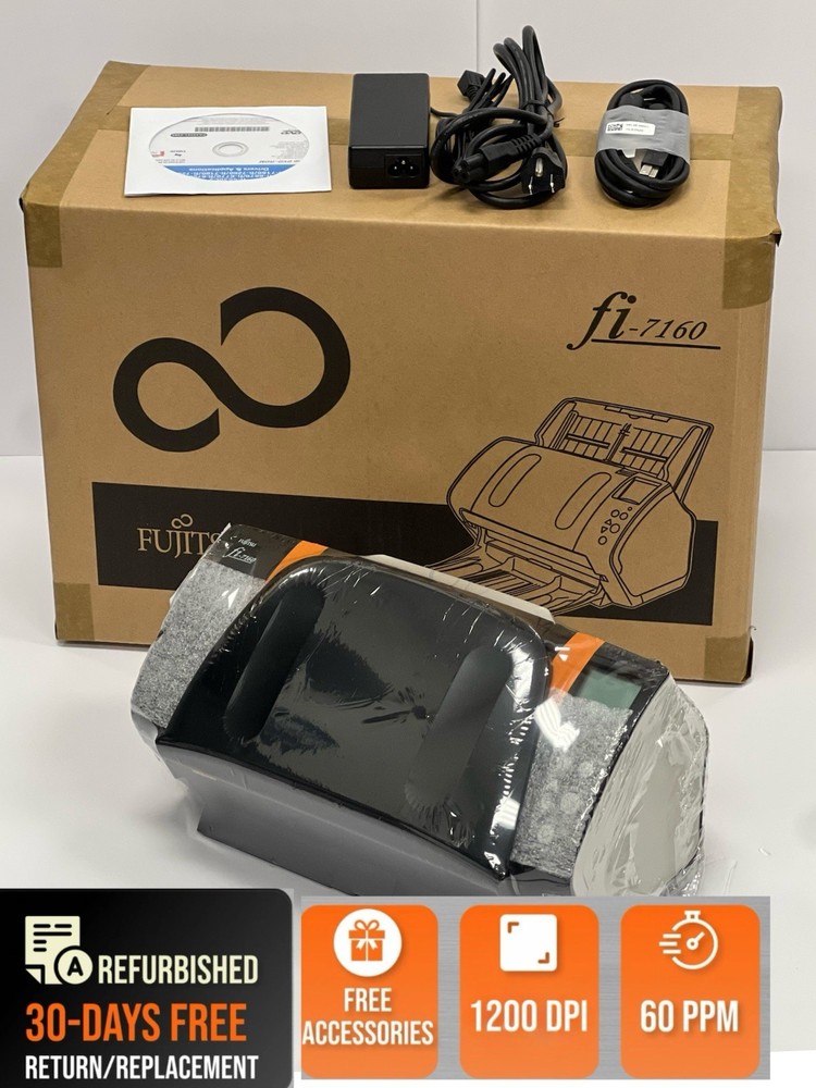 FUJITSU fi-7160 Color Duplex Workgroup Document Scanner AC adapter+USB+Setup DVD