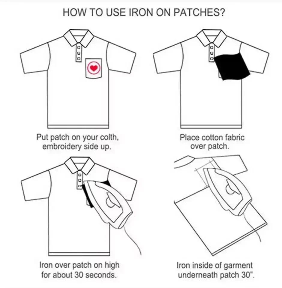 Illinois mc 35cm iron on embroidered set