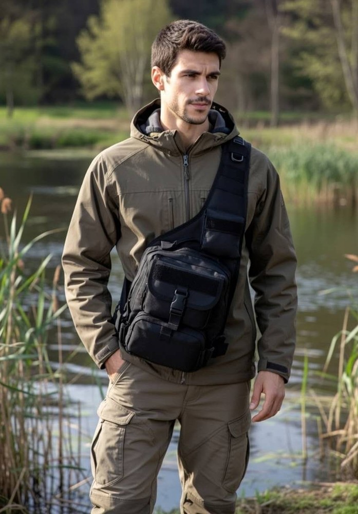 Protector Plus Tactical Sling Bag – Black Multi-Function Chest Pack