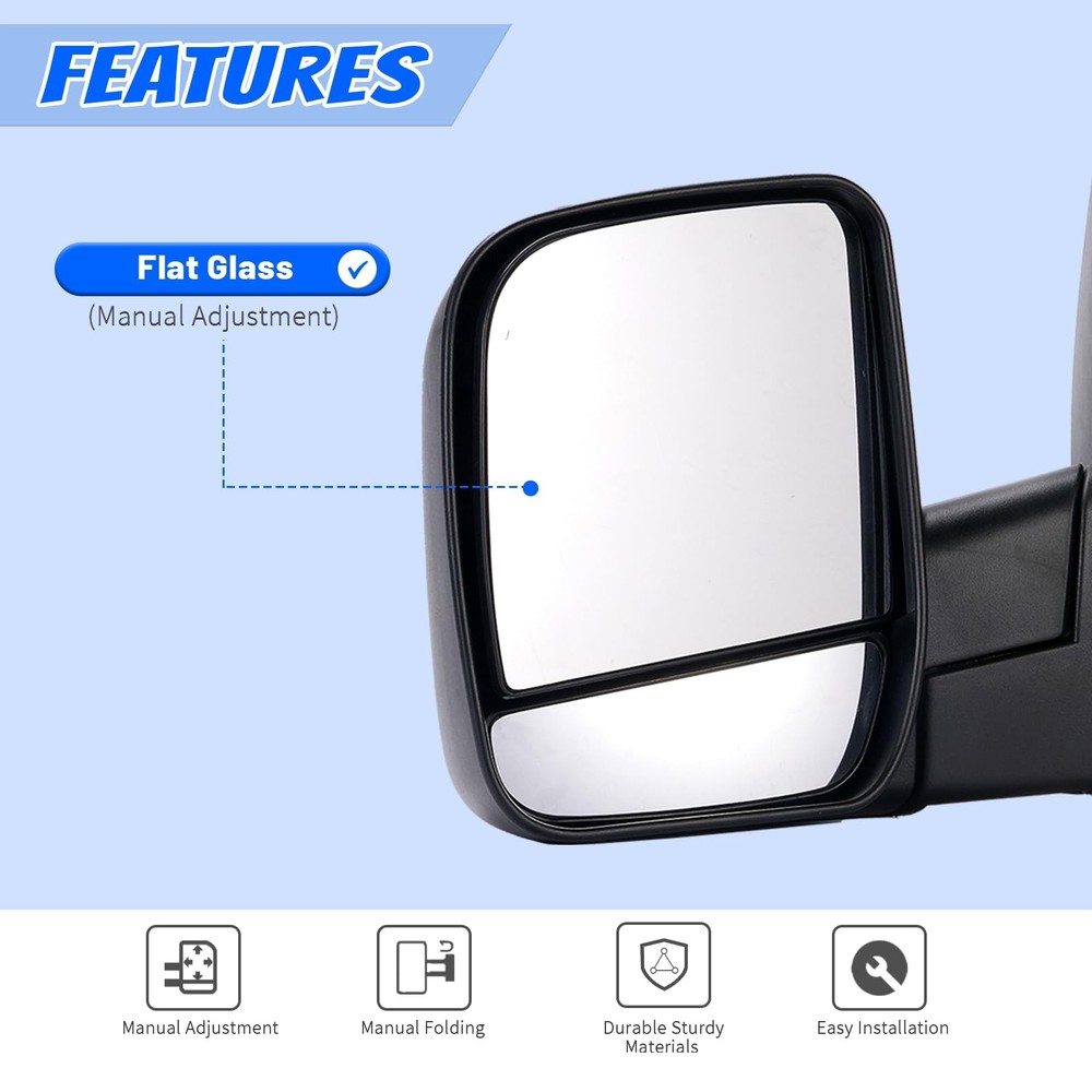 LEFT View Mirror for 02-08 FORD E150 E250 E350 E450 E550 Club Wagon Super Duty