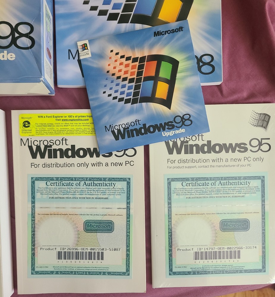 Microsoft Windows 98 Upgrade And Microsoft Windows 95