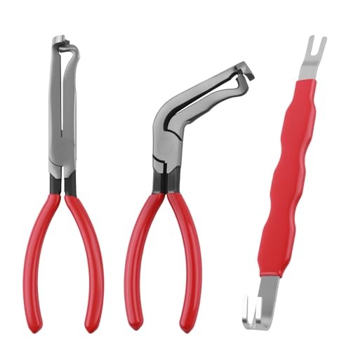 Red 3-Pack Car Disconnect Pliers - Sturdy Electrical Connector