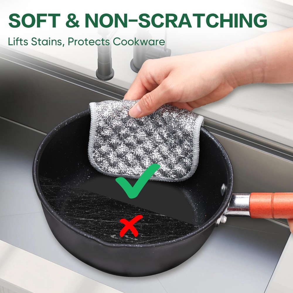 TEAWOO 12 PCS Five-Layer Non-Scratch Multipurpose 12PCS 6.3*4.7 inch, 12 Pack
