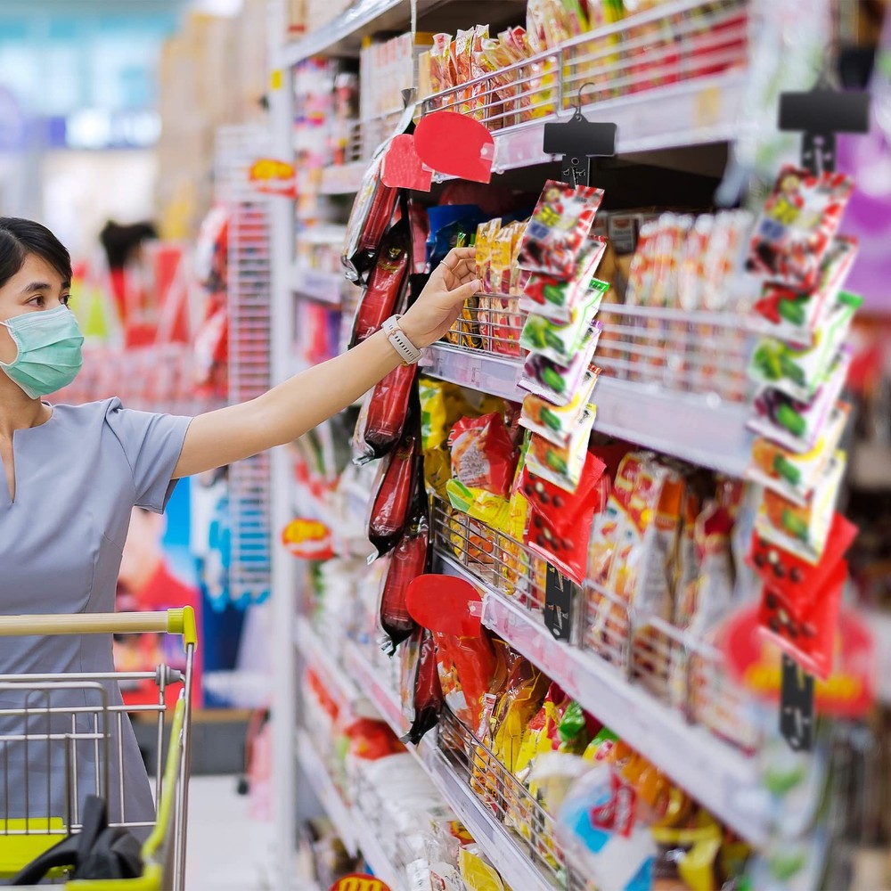 12 Pack Station Hanging Merchandise Strips with S Hooks 12 Stations Plastic