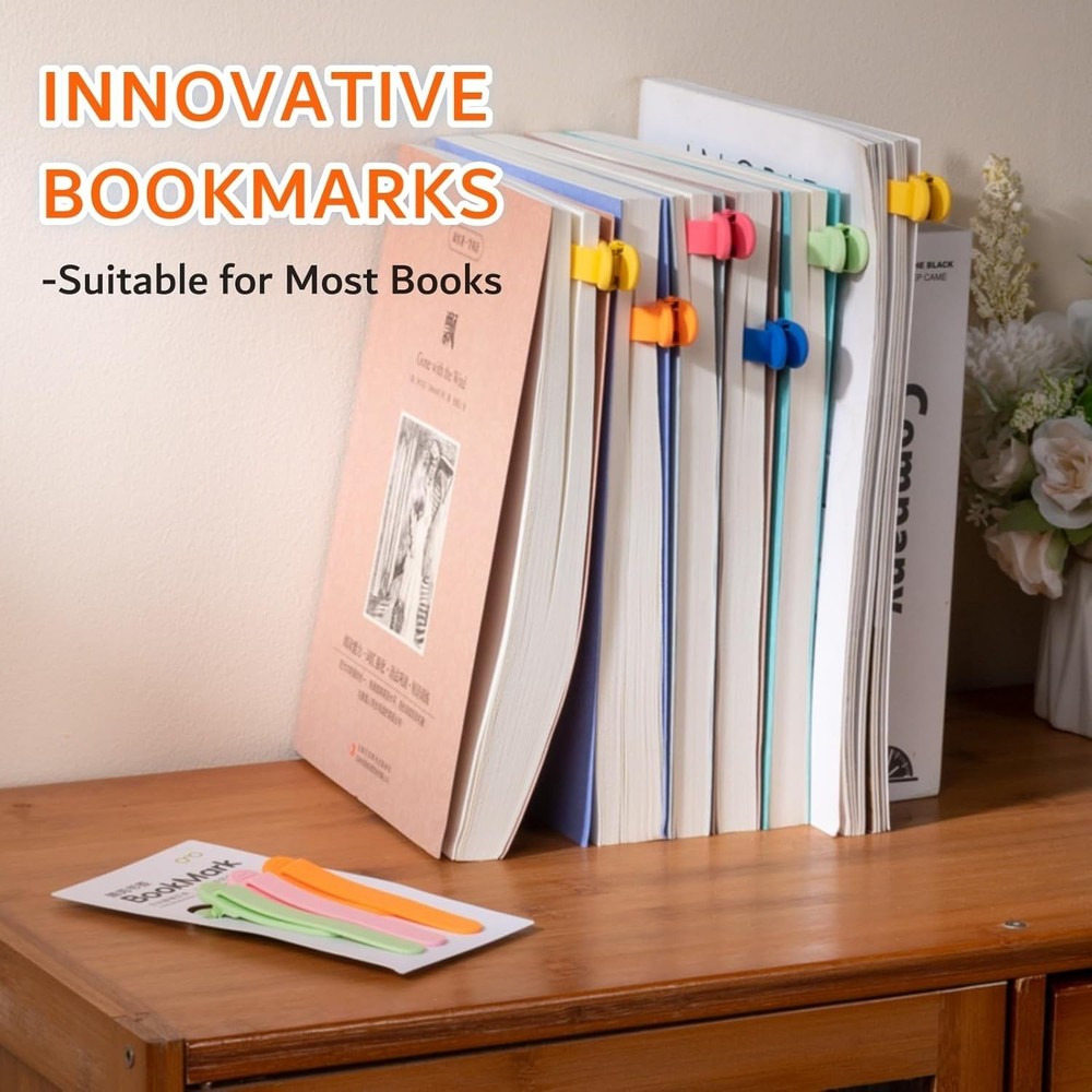 Effortless Page Tracking with 3pcs Silicone Automatic Bookmarks - Pink