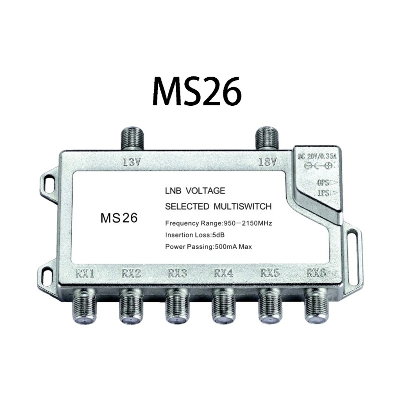 Alloy 2 Input 6 Output Satellite Signal Switcher For Multiple Receiver Systems