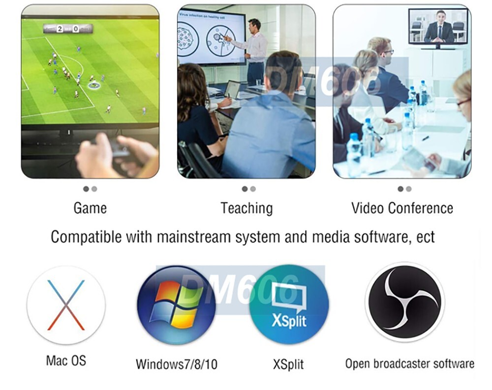 Premium USB 4K Dual 1080P DVR Capture Dongle For Windows Mac Linux