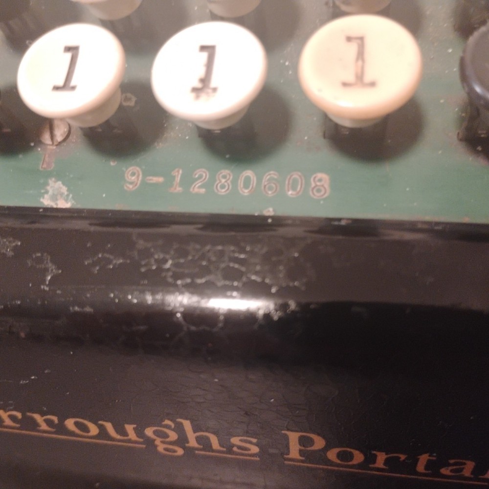 Vtg Burroughs Mechanical Adding Machine W/ Subtract Function. 9-1280608