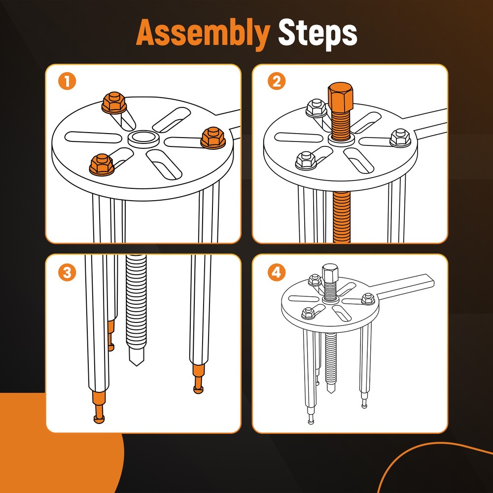 Bearing Disassembly Puller Inner Hole Puller Removal Tool Three-jaw Puller Set
