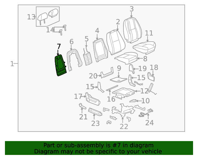 Genuine GM Ebony Front Seat Back Finish Panel 20926203