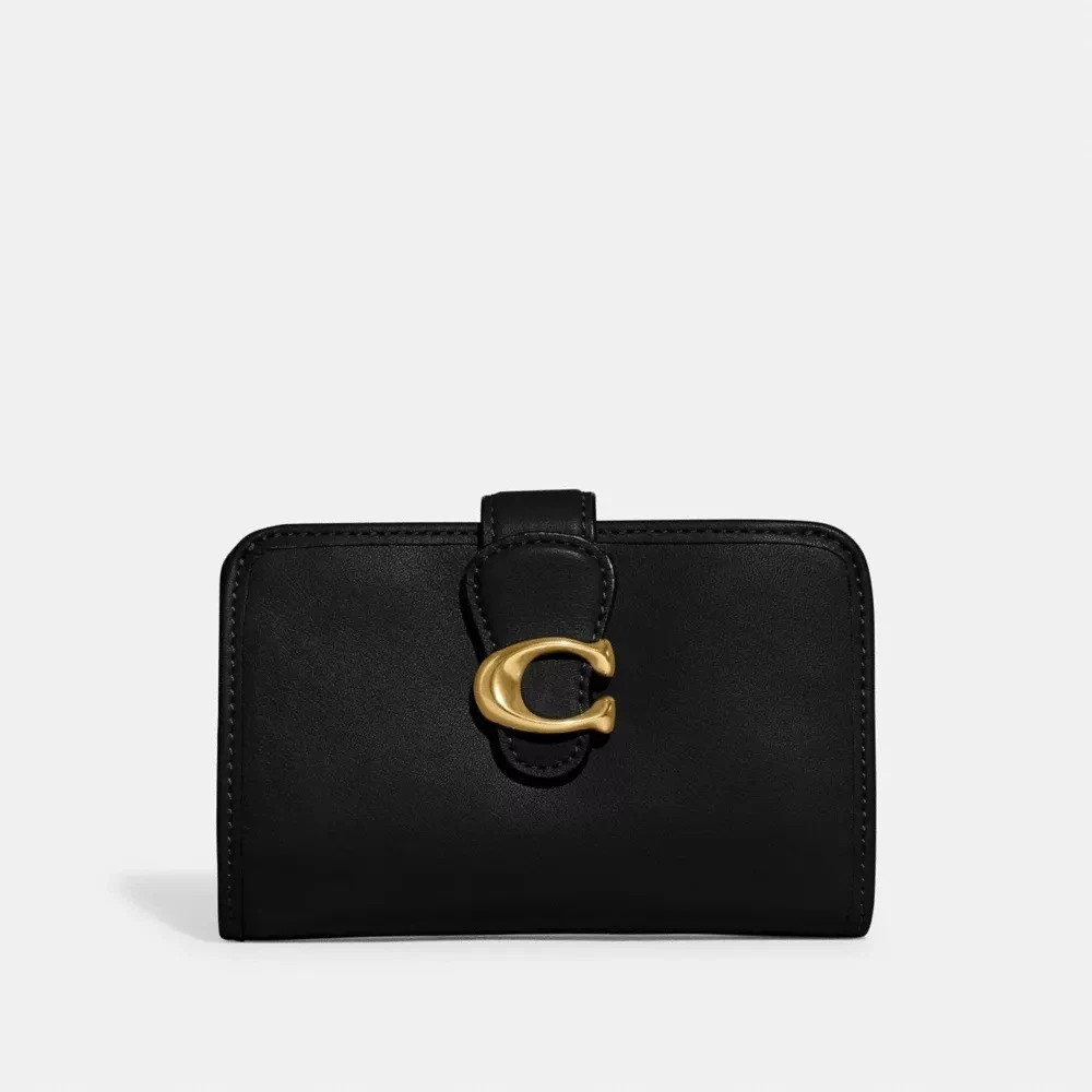 COACH Tabby Medium Wallet Leather Black CA193 outlet New With Box