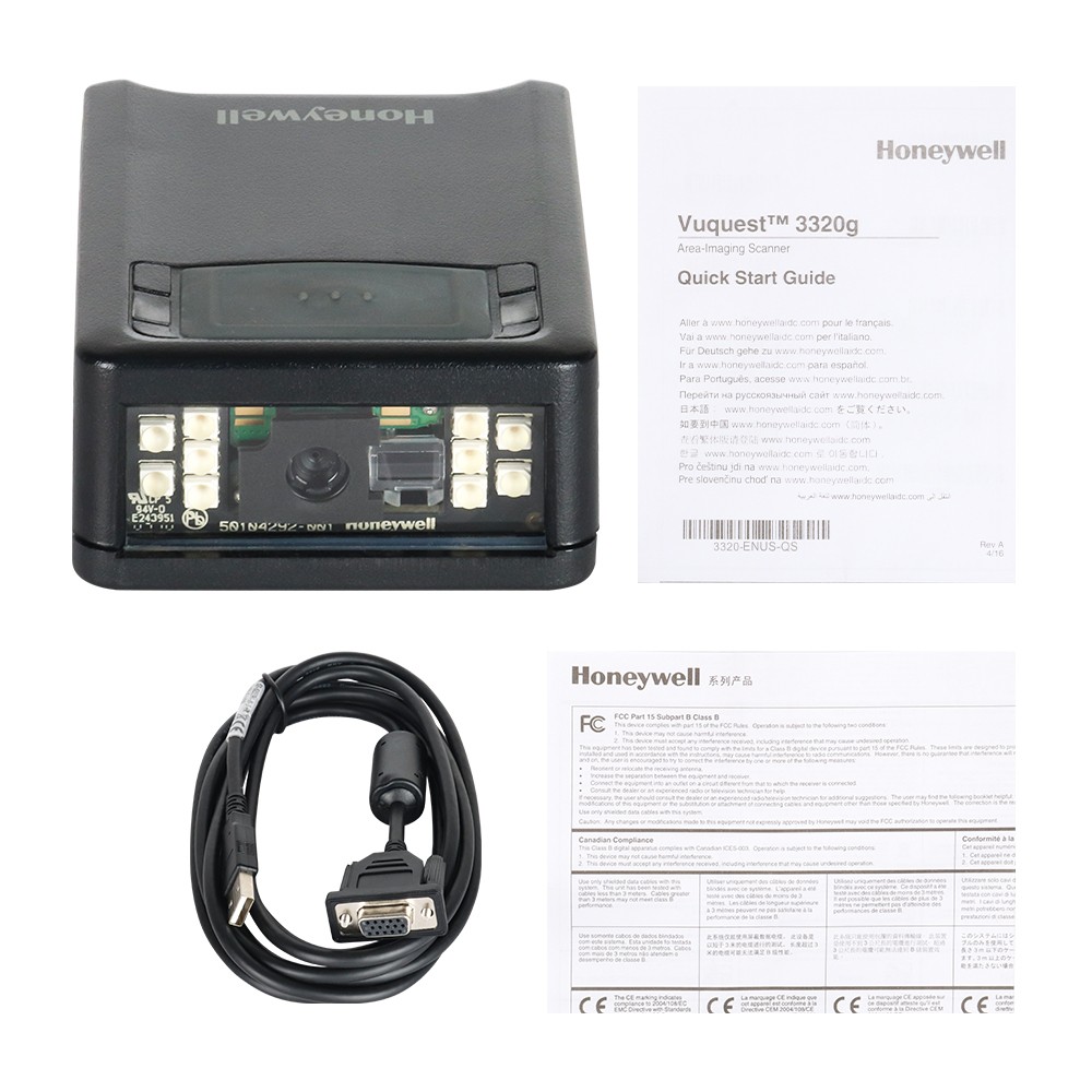 Honeywell 3320G Vuquest USB Barcode Scanner 1D 2D QR Code Reader Black USA