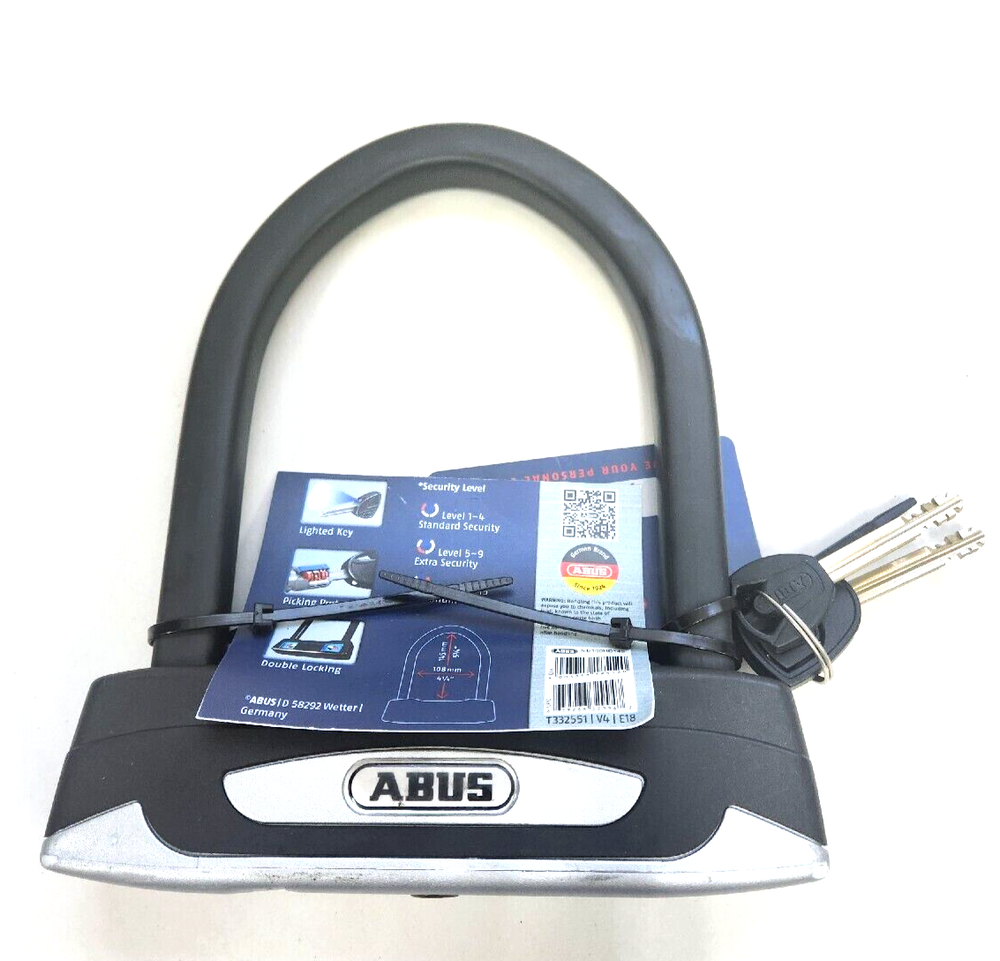 ABUS Lighted Key Maximum Security U-Lock Granit X-Plus 54 Mini with Code Card
