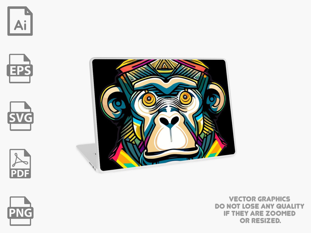 Rainbow Monkey Vector | Monkey vector | Rainbow svg | Monkey svg | Monkey design