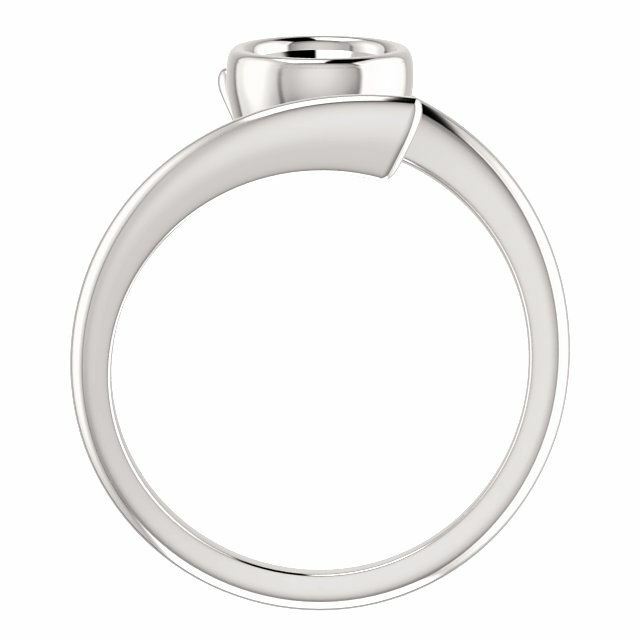 Sterling Silver Round Cut Solitaire Ring Setting - Modern Bypass Style Ring Moun