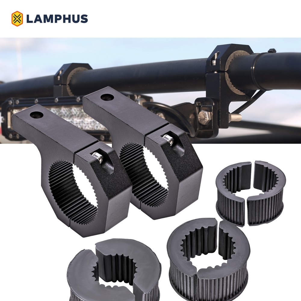 2pc Horizontal 1/1.5/1.75/2" Off-Road Light Bar Clamp Mounting Bracket Kits