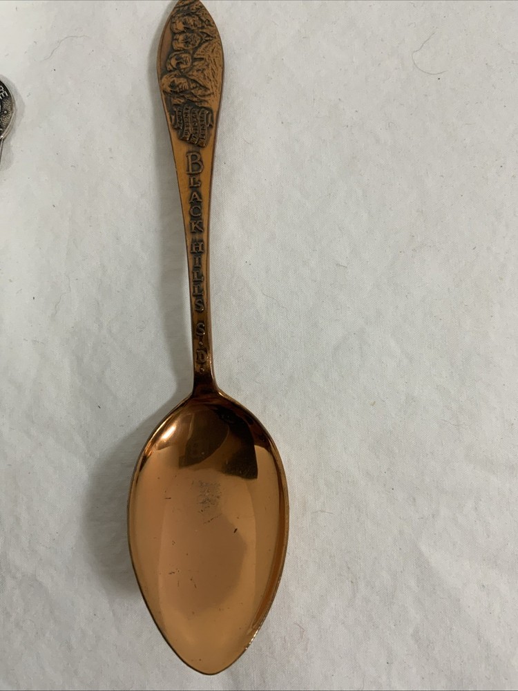 Rare Solid Copper Black Hills S.D. Souvenir Spoon & Mt Rushmore Spoon